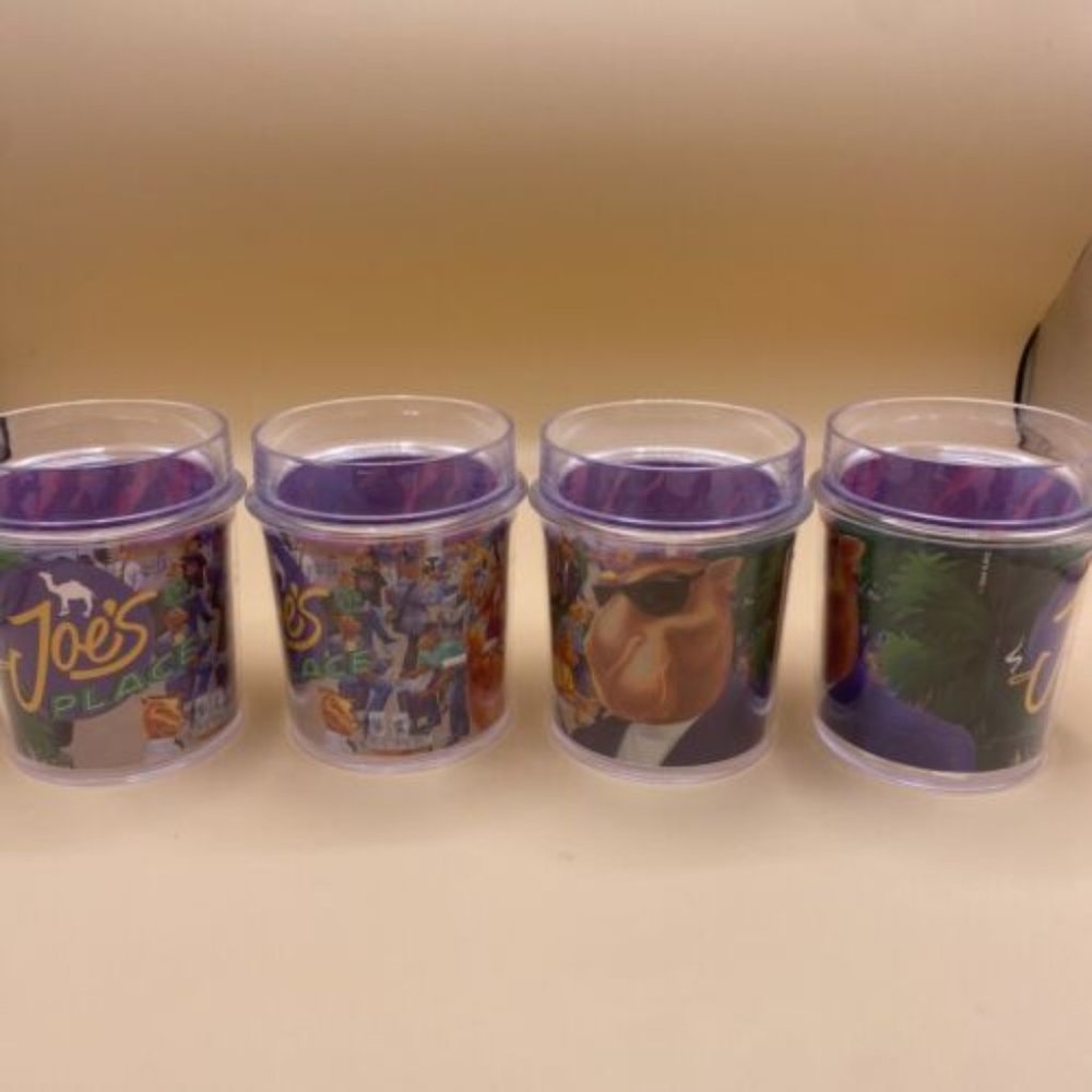 Camel Joe Joes Place Thermo Serve Short Tumbler Plastic Drink Cups Set of 4